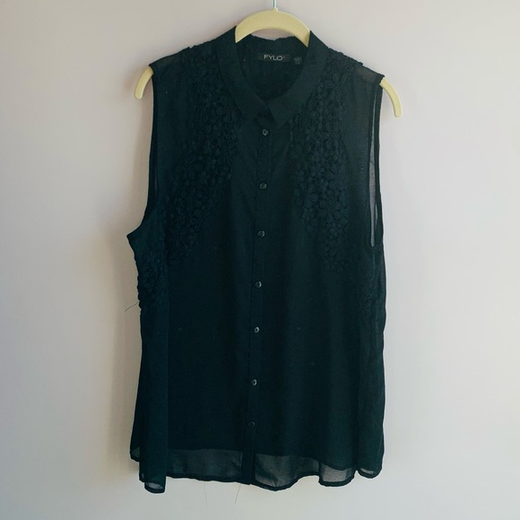 Fylo Black Sheer Sleeveless - Picture 2 of 8